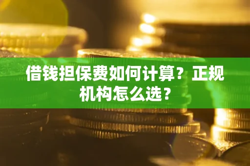 武汉借钱担保费如何计算？正规机构怎么选？