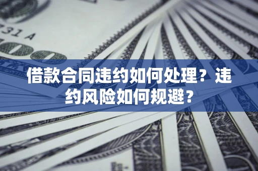 武汉借款合同违约如何处理？违约风险如何规避？