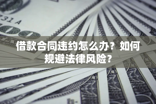 武汉借款合同违约怎么办？如何规避法律风险？